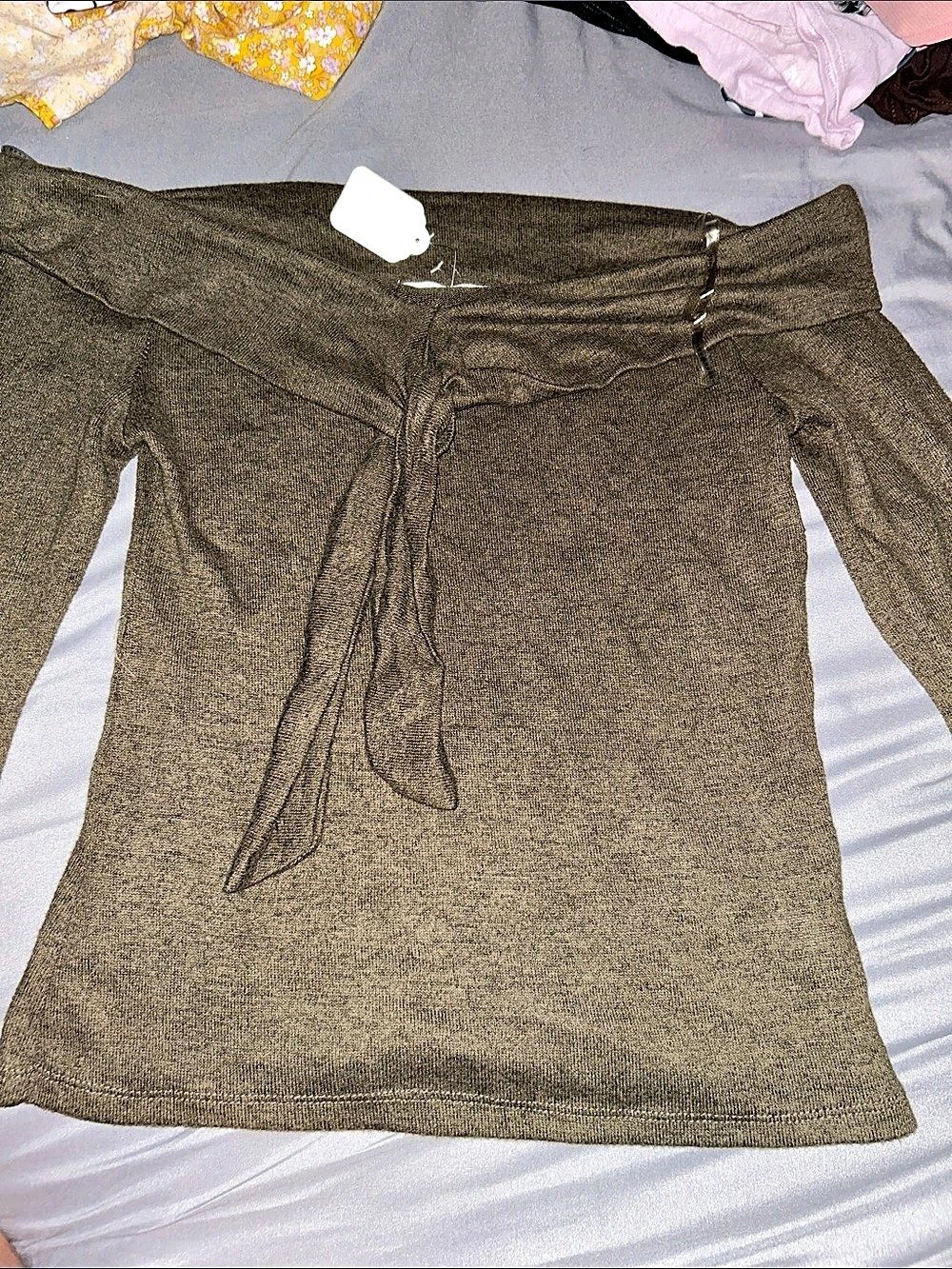 Haute Monde Brown Tie-Front Top Size Large Like New
